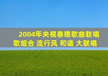 2004年央视春晚歌曲联唱 歌组合 流行风 和谐 大联唱